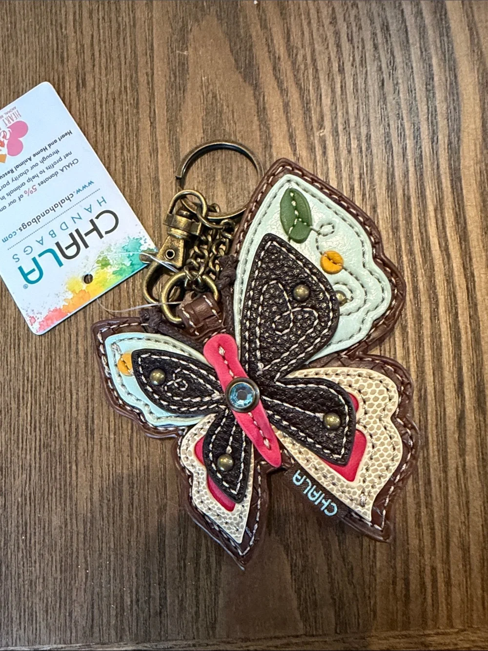 CHALA Vegan Leather Butterfly Keychain - Multicolor - Picture 1 of 3